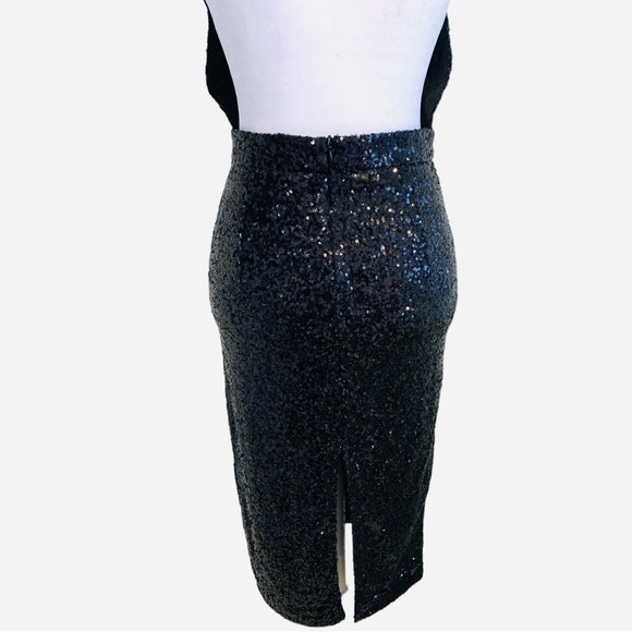 Rehab | Nearly Naked Backless Sequin Midi Dress Black Size S - Picture 10 of 16